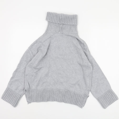 Marks and Spencer Women's Grey Roll Neck Jumper, Size 12