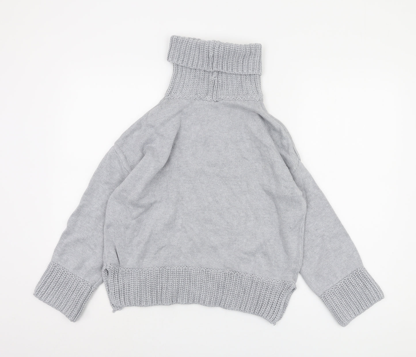 Marks and Spencer Women's Grey Roll Neck Jumper, Size 12