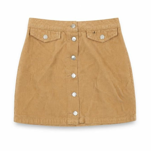 Topshop Women’s Brown Corduroy Button Skirt Size 10