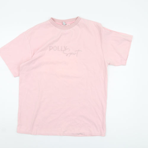 Oh Polly Women's Pink T-Shirt - Size 6, Summer Casual