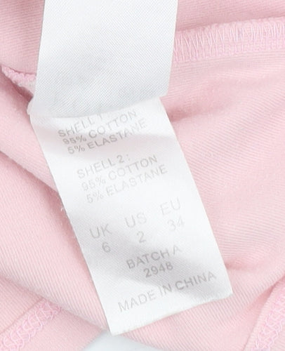 Oh Polly Women's Pink T-Shirt - Size 6, Summer Casual