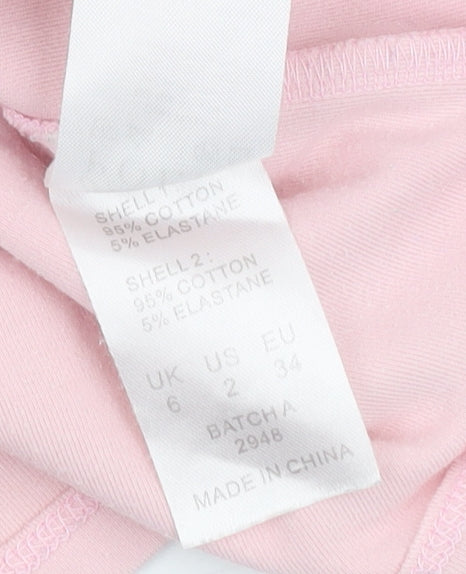Oh Polly Women's Pink T-Shirt - Size 6, Summer Casual