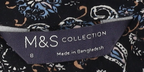 Marks and Spencer Women's Black Paisley Blouse Size 8