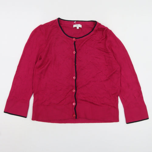 CC Women's Red Cardigan S Crew Neck Long Sleeve