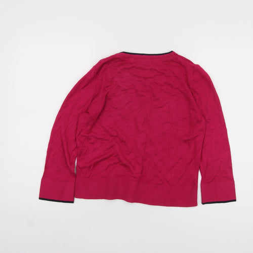 CC Women's Red Cardigan S Crew Neck Long Sleeve