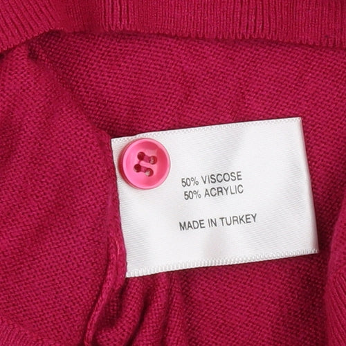 CC Women's Red Cardigan S Crew Neck Long Sleeve