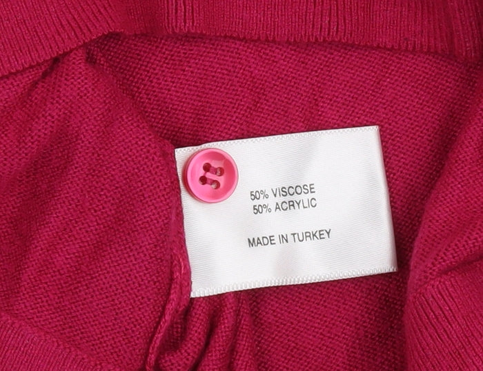 CC Women's Red Cardigan S Crew Neck Long Sleeve