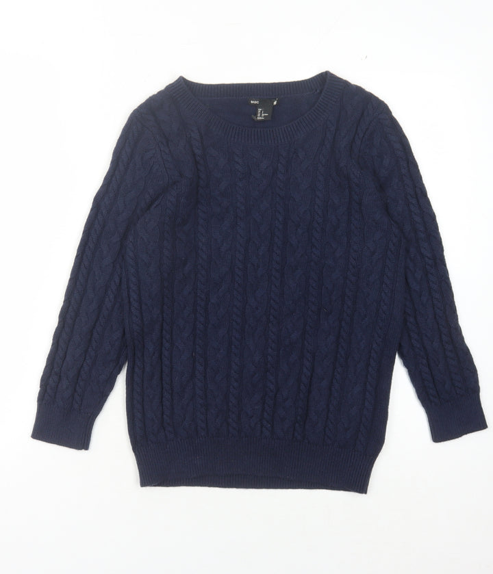 H&M Women's Blue Cable-Knit Pullover Jumper, Size S