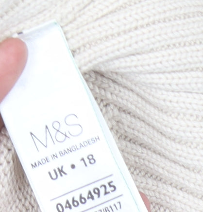 Marks and Spencer Women's Beige Full Zip Cotton Jumper