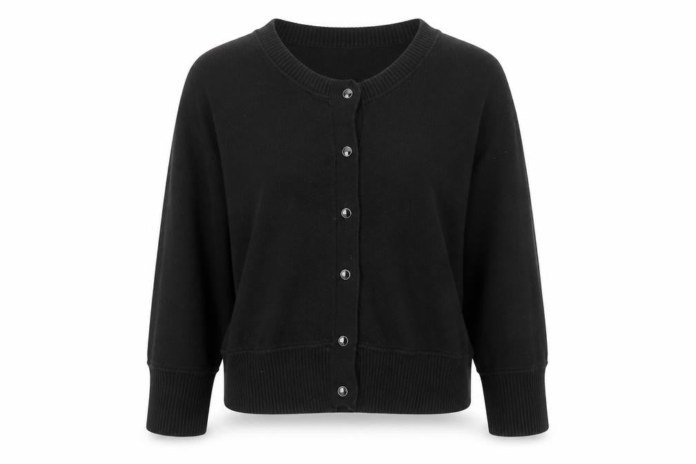 Front view of New York & Company Women's Black M Cardigan