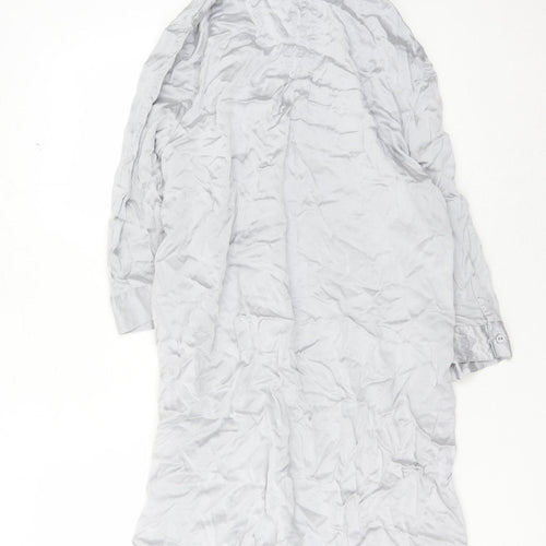 Monsoon Women's Grey Shirt Dress Size 18 Silk