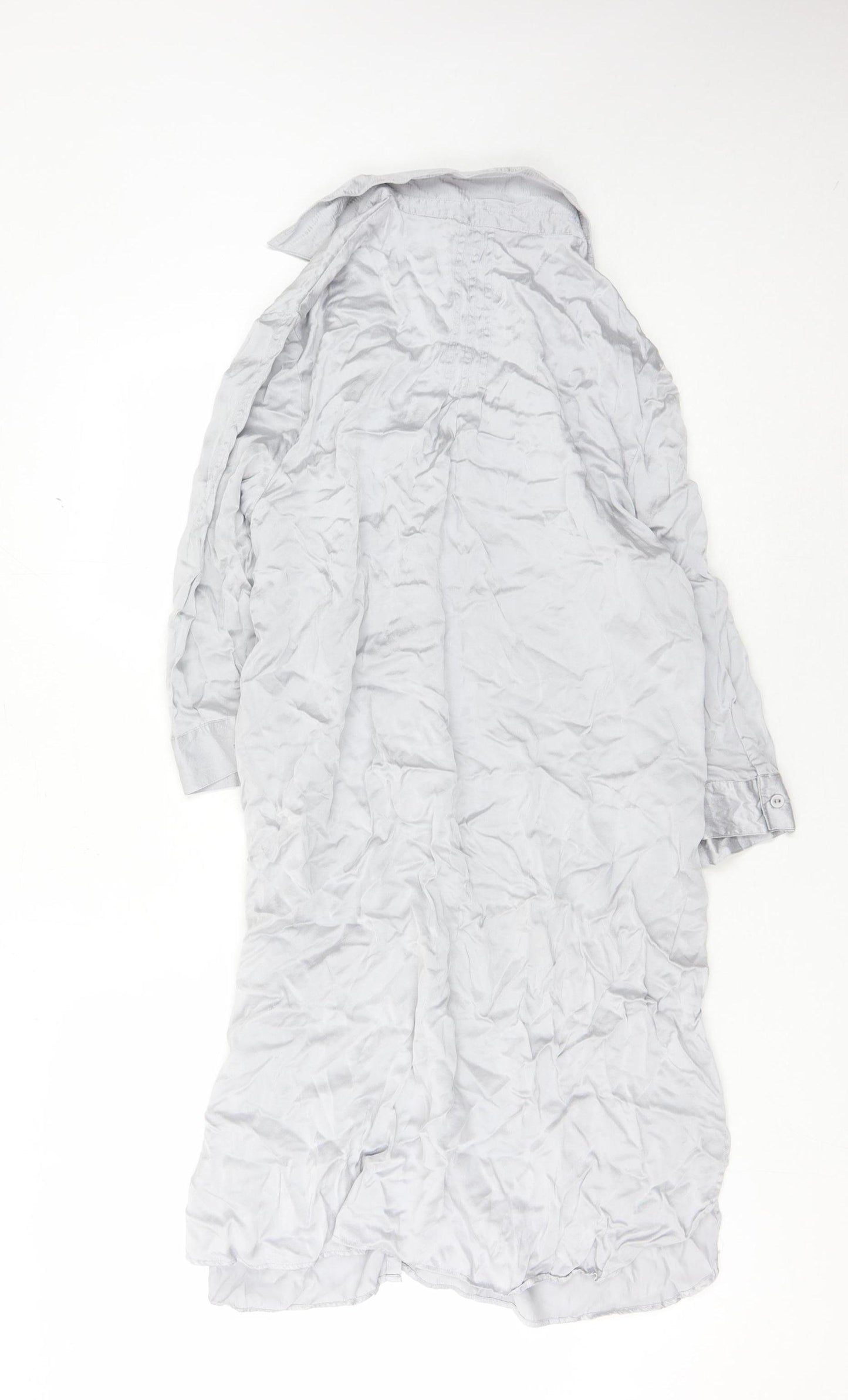 Monsoon Women's Grey Shirt Dress Size 18 Silk