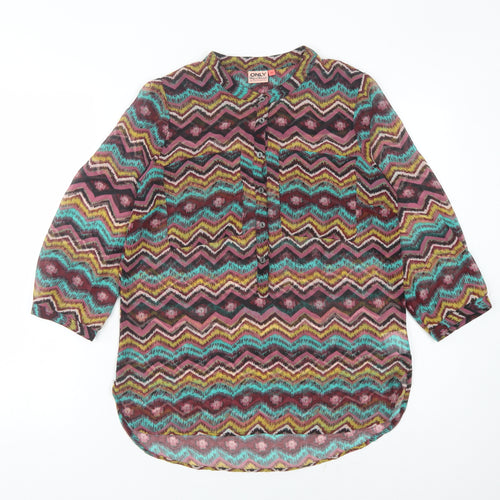ONLY Women’s Multicoloured Geometric Blouse Size 8