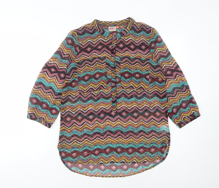 ONLY Women’s Multicoloured Geometric Blouse Size 8