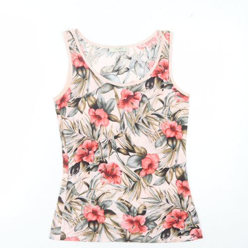 Oasis Women's Pink Floral Tank, Size 6, Scoop Neck Summer Top