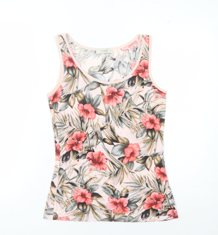Oasis Women's Pink Floral Tank, Size 6, Scoop Neck Summer Top