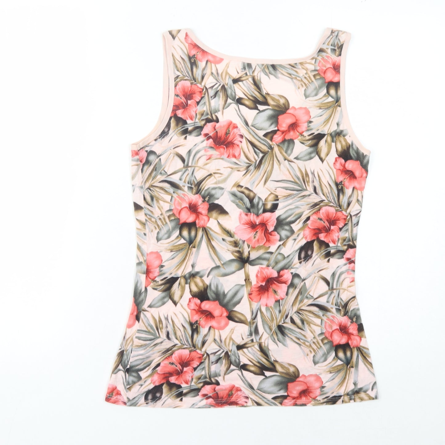 Oasis Women's Pink Floral Tank, Size 6, Scoop Neck Summer Top