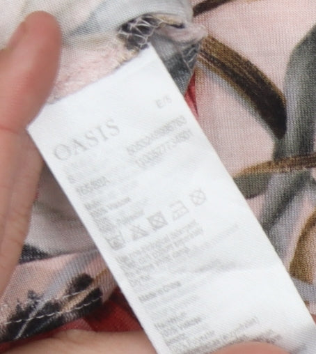 Oasis Women's Pink Floral Tank, Size 6, Scoop Neck Summer Top