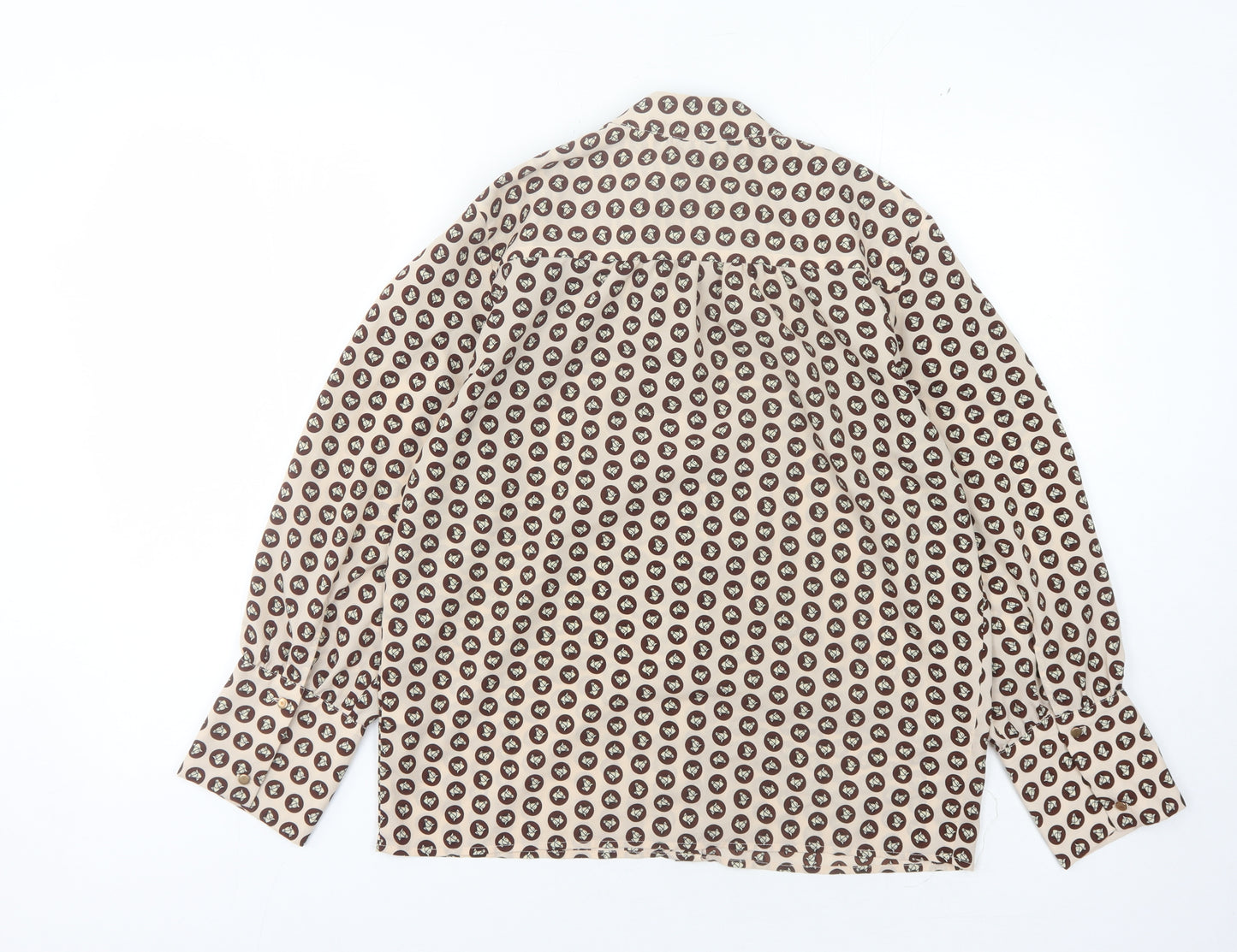 Topshop Women Beige Geometric Blouse Size 10