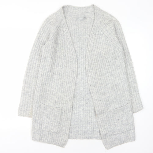 Fransa Women's Grey Chunky-Knit Cardigan, Size S