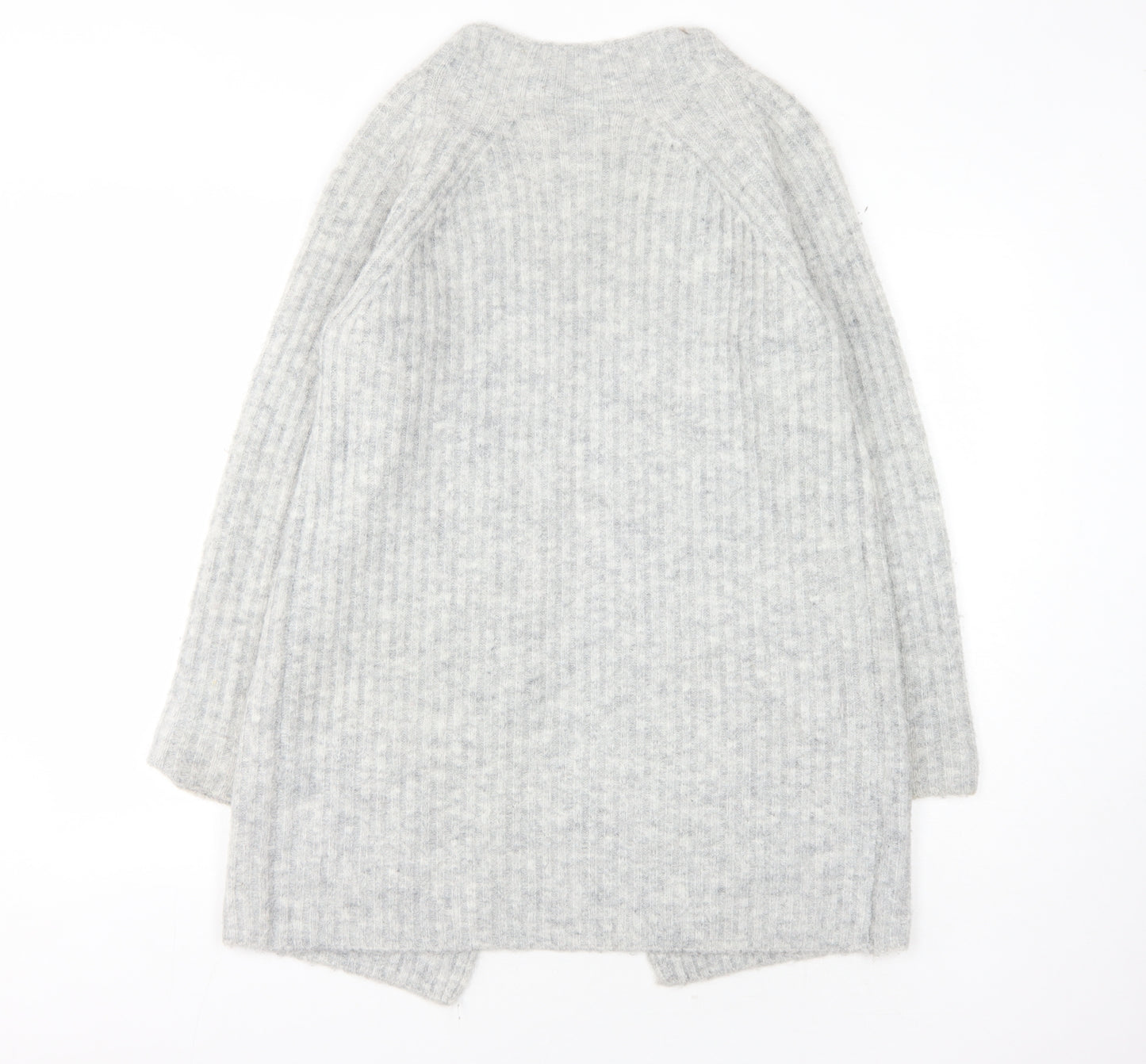 Fransa Women's Grey Chunky-Knit Cardigan, Size S