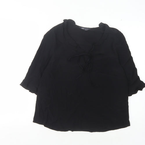 Marks & Spencer Women's Black Blouse, Size 8, Casual, Viscose