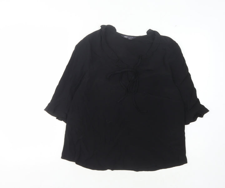 Marks & Spencer Women's Black Blouse, Size 8, Casual, Viscose