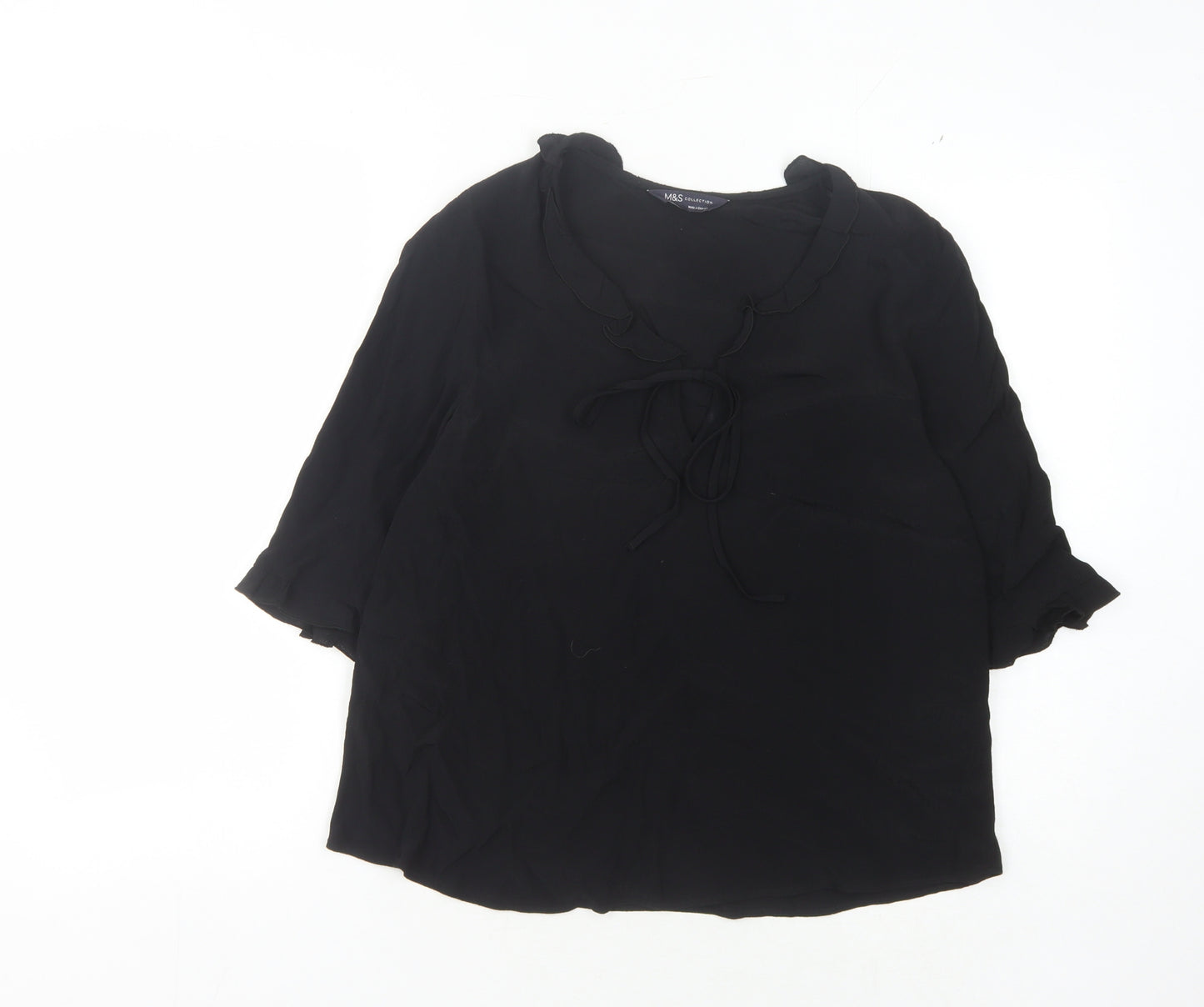 Marks & Spencer Women's Black Blouse, Size 8, Casual, Viscose
