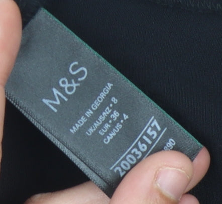 Marks & Spencer Women's Black Blouse, Size 8, Casual, Viscose