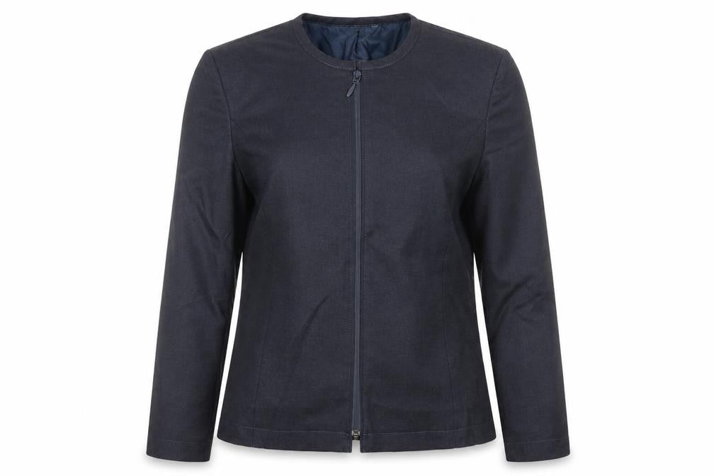 Front view of Marks & Spencer Women's Blue Classic Jacket Zip, size 10