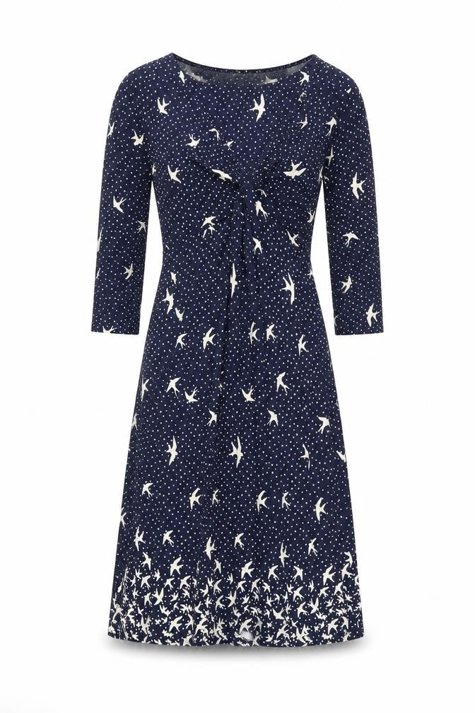 Fat Face Women's Blue Animal Print Dress Size 10