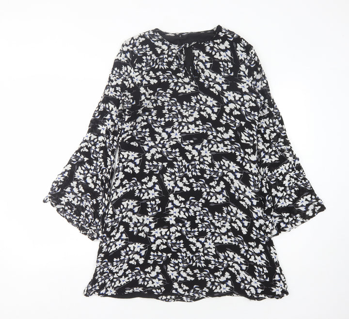 Mango Women's Black Floral XL Dress