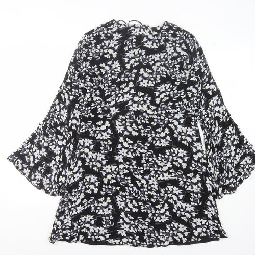Mango Women's Black Floral XL Dress