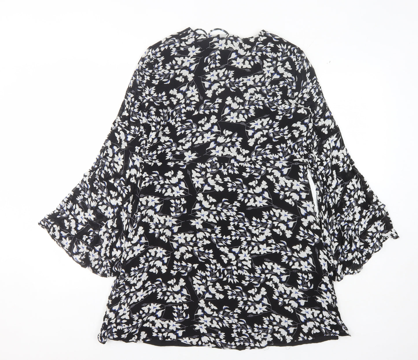 Mango Women's Black Floral XL Dress
