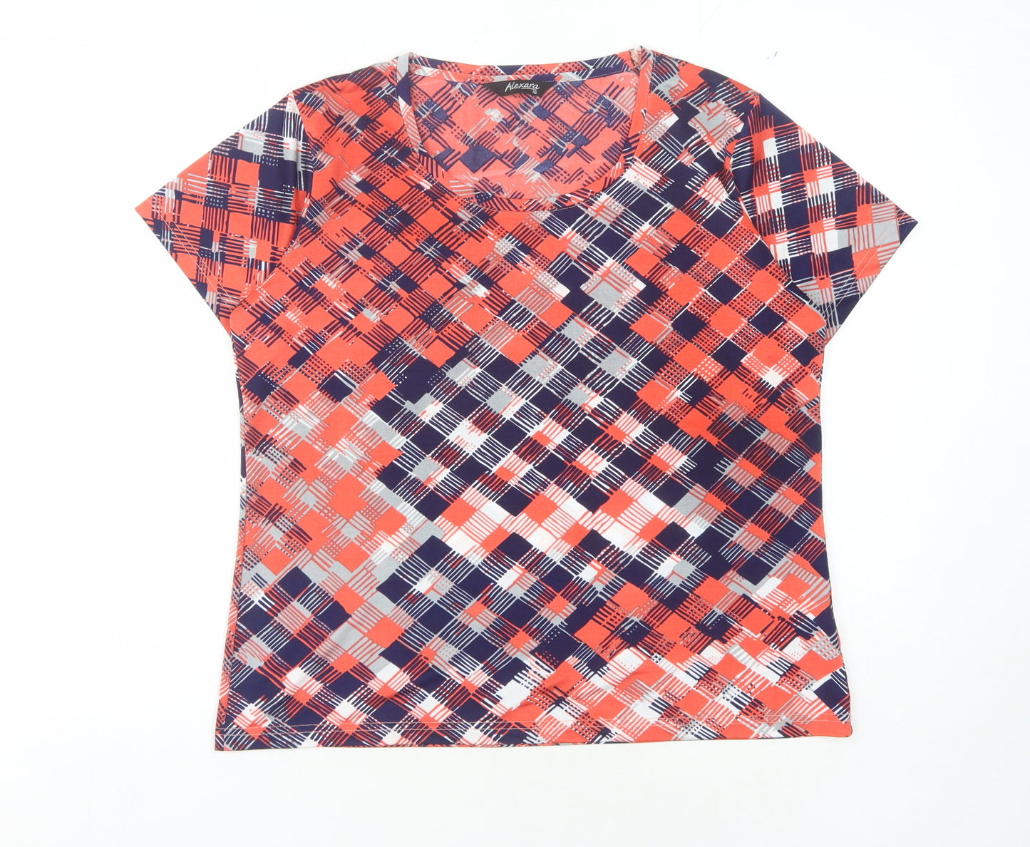 Alexara Women's Multicoloured Check T-Shirt Size 16