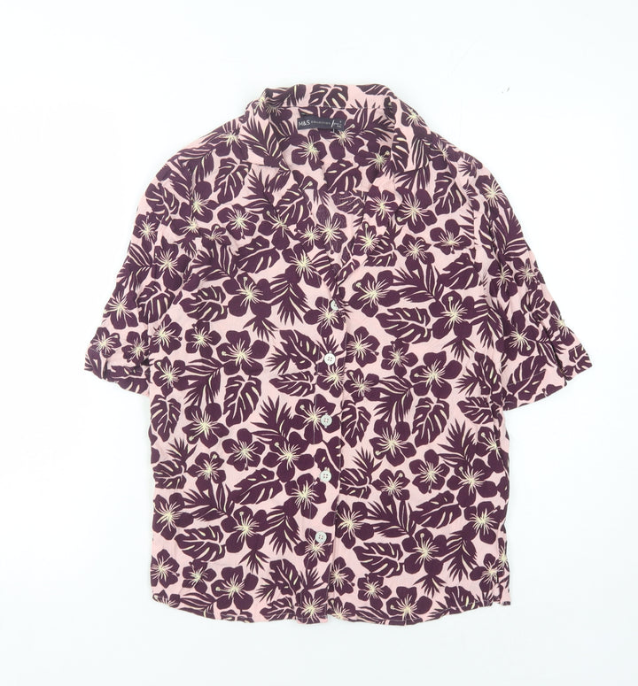 Marks and Spencer Women's Multicoloured Floral Button-Up Shirt