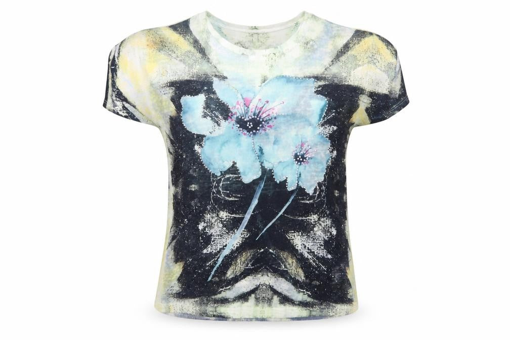 Front view of Bassini Women's Multicoloured Floral T-Shirt, size S