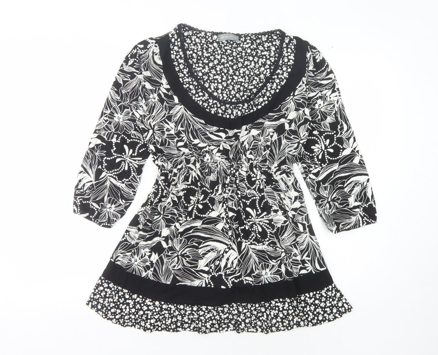 Per Una Women's Black Floral Blouse Size 14