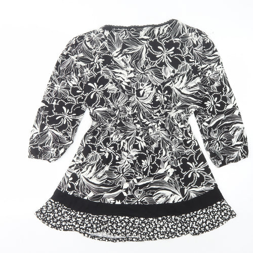 Per Una Women's Black Floral Blouse Size 14