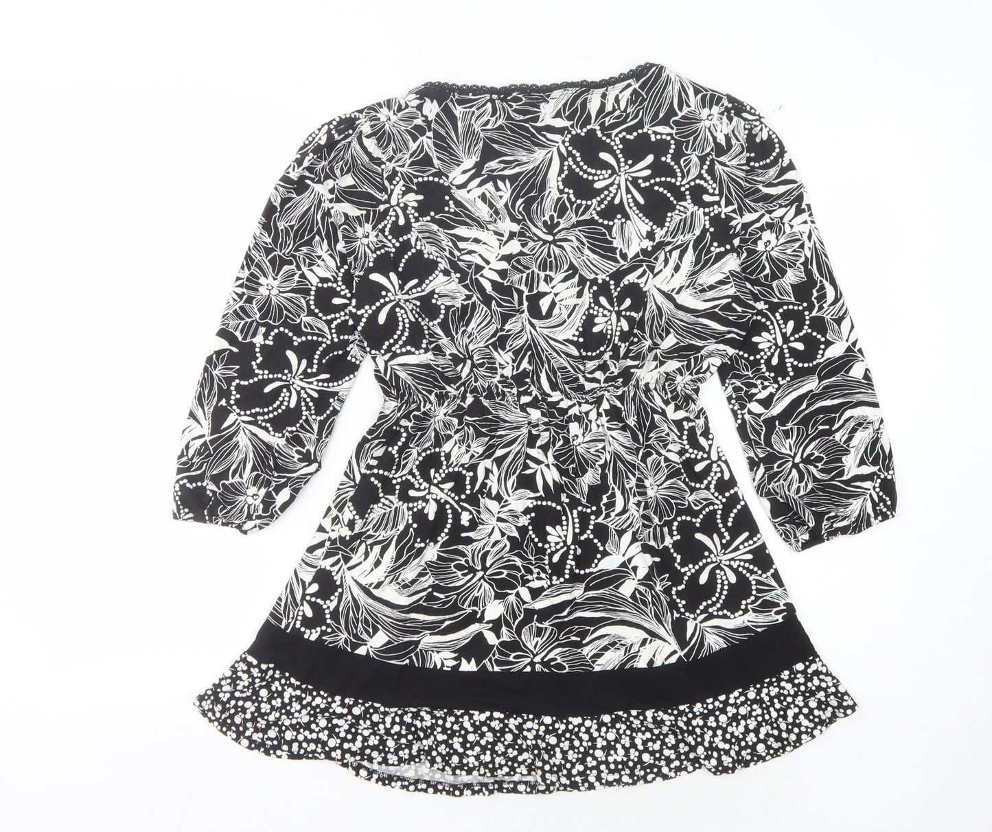 Per Una Women's Black Floral Blouse Size 14