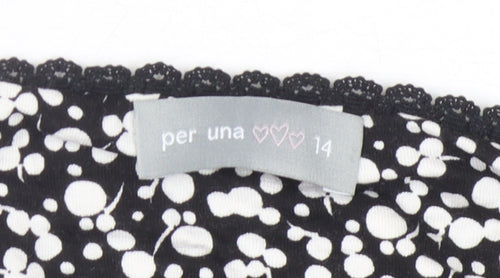 Per Una Women's Black Floral Blouse Size 14