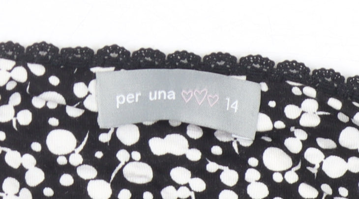 Per Una Women's Black Floral Blouse Size 14