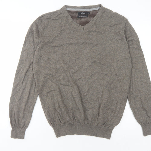 Jeff Banks Men's Brown V-Neck Knit Pullover L