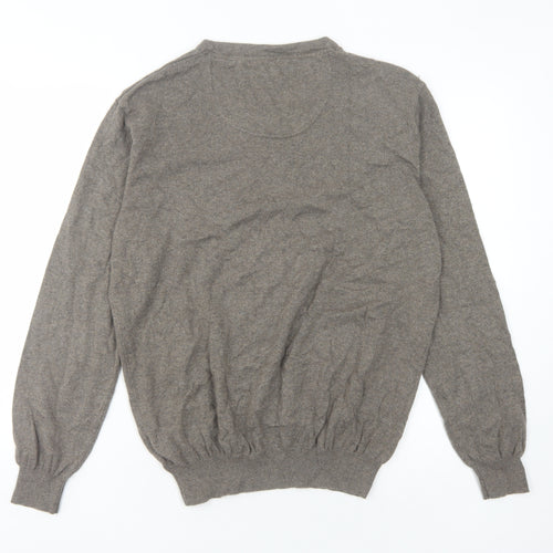 Jeff Banks Men's Brown V-Neck Knit Pullover L
