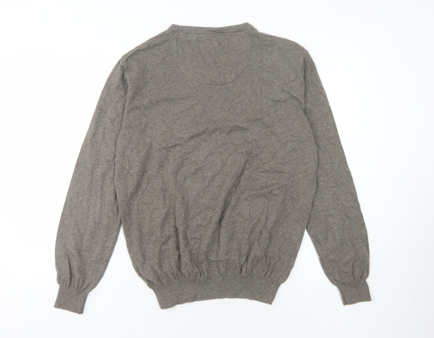 Jeff Banks Men's Brown V-Neck Knit Pullover L