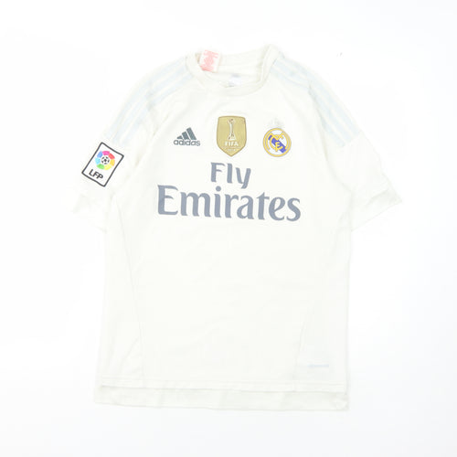Adidas Boys White Football Jersey - M, Breathable, Sports