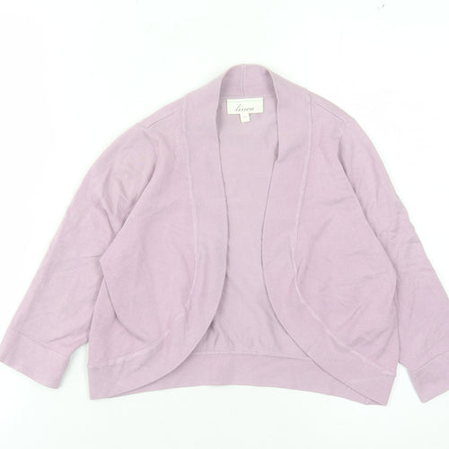 Linea Women's Purple Open Front Cardigan M Long Sleeve