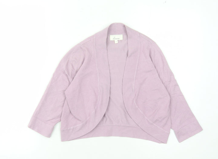 Linea Women's Purple Open Front Cardigan M Long Sleeve