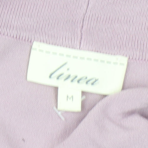 Linea Women's Purple Open Front Cardigan M Long Sleeve