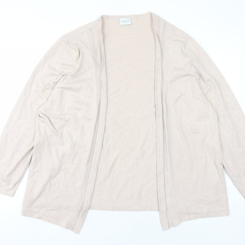 Eastex Women's Beige Open Front Cardigan Size 22, Long Sleeve